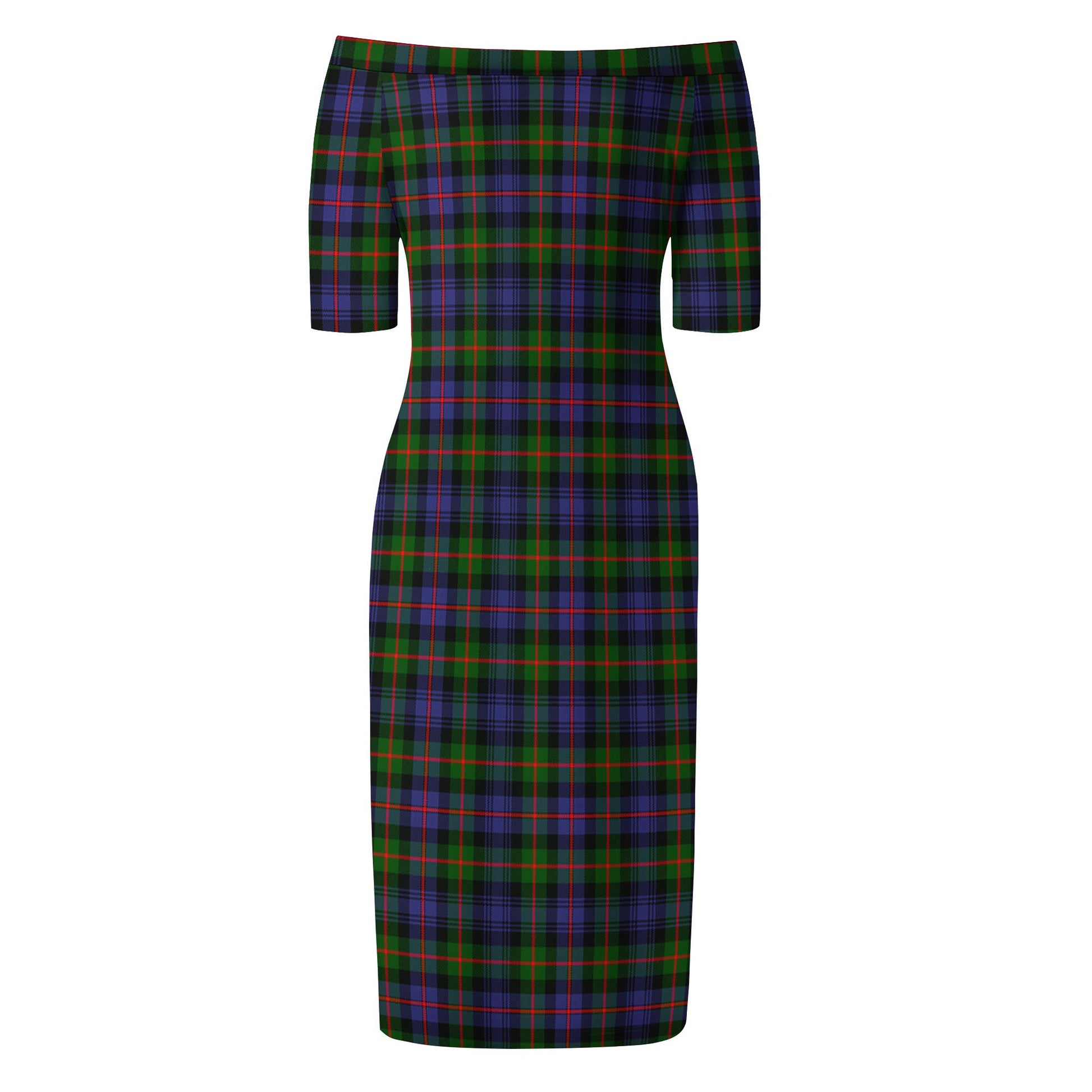 Fleming Tartan Off Shoulder Lady Dress - Tartanvibesclothing