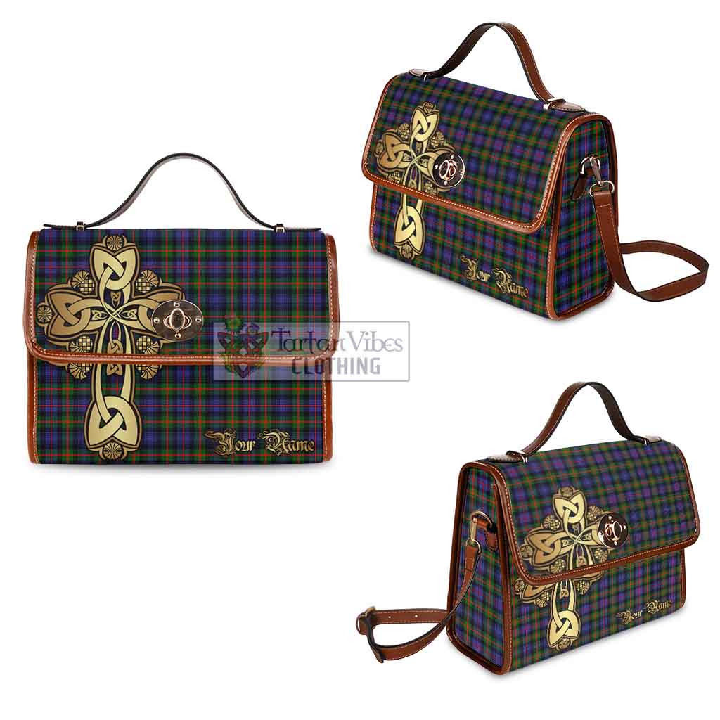 Tartan Vibes Clothing Fleming Tartan Waterproof Canvas Bag Golden Thistle Celtic Cross Style