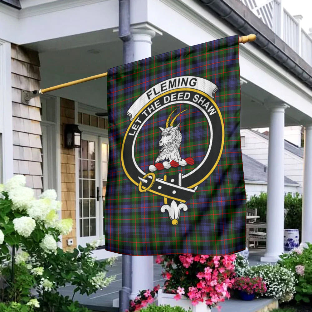 Fleming Tartan Flag with Family Crest - Tartan Vibes Clothing