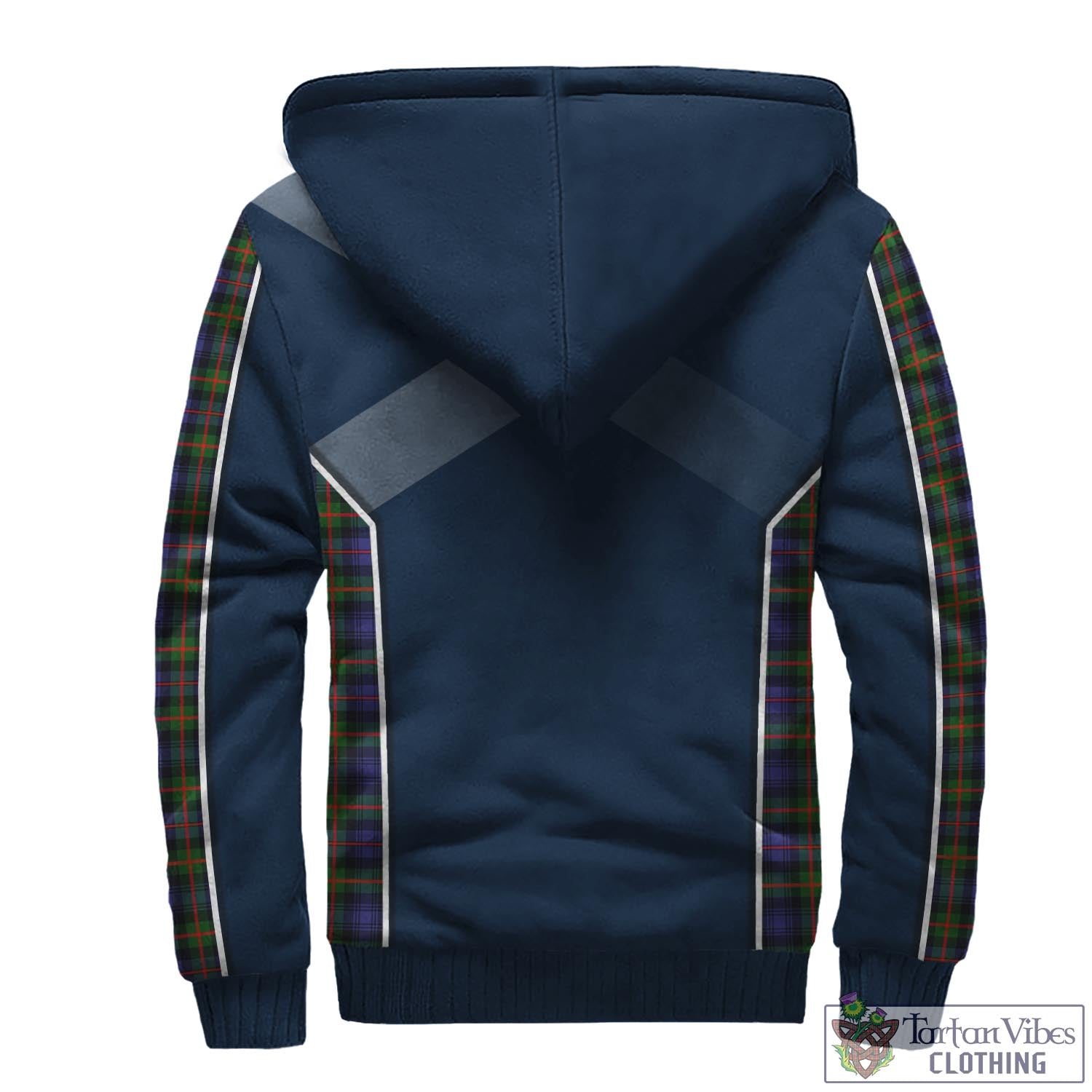 Tartan Vibes Clothing Fleming Tartan Sherpa Hoodie with Family Crest and Scottish Thistle Vibes Sport Style
