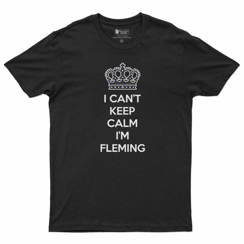 Fleming Can't Keep Calm Men's T-Shirt Black - Tartan Vibes Clothing