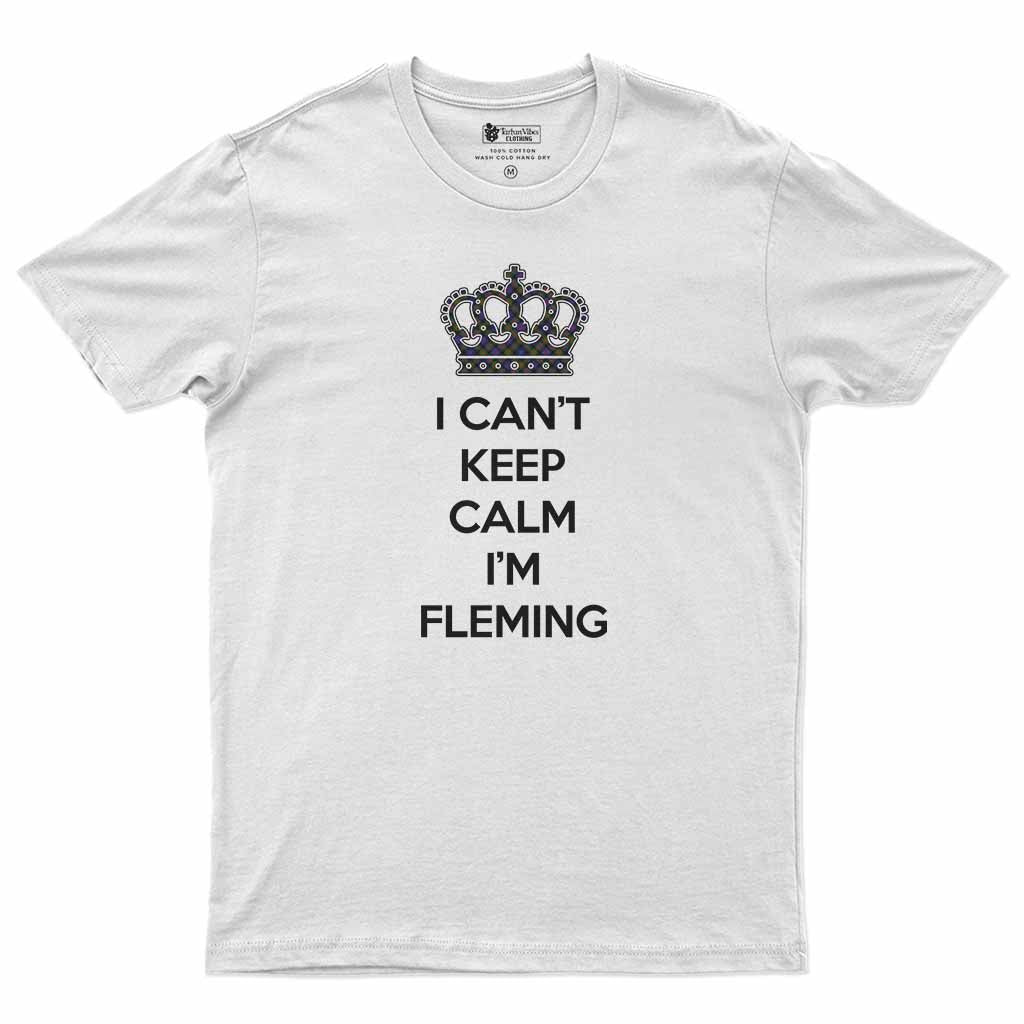 Fleming Can't Keep Calm Men's T-Shirt White - Tartan Vibes Clothing
