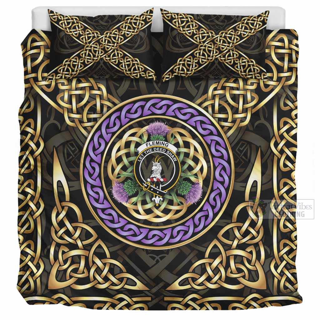 Fleming Clan Crest Bedding Set Celtic Scottish Thistle
