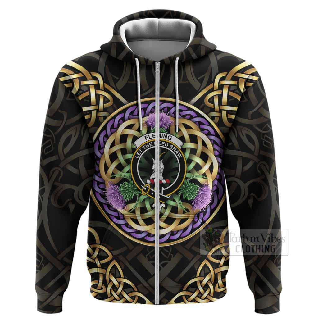 Fleming Clan Crest Hoodie Celtic Scottish Thistle