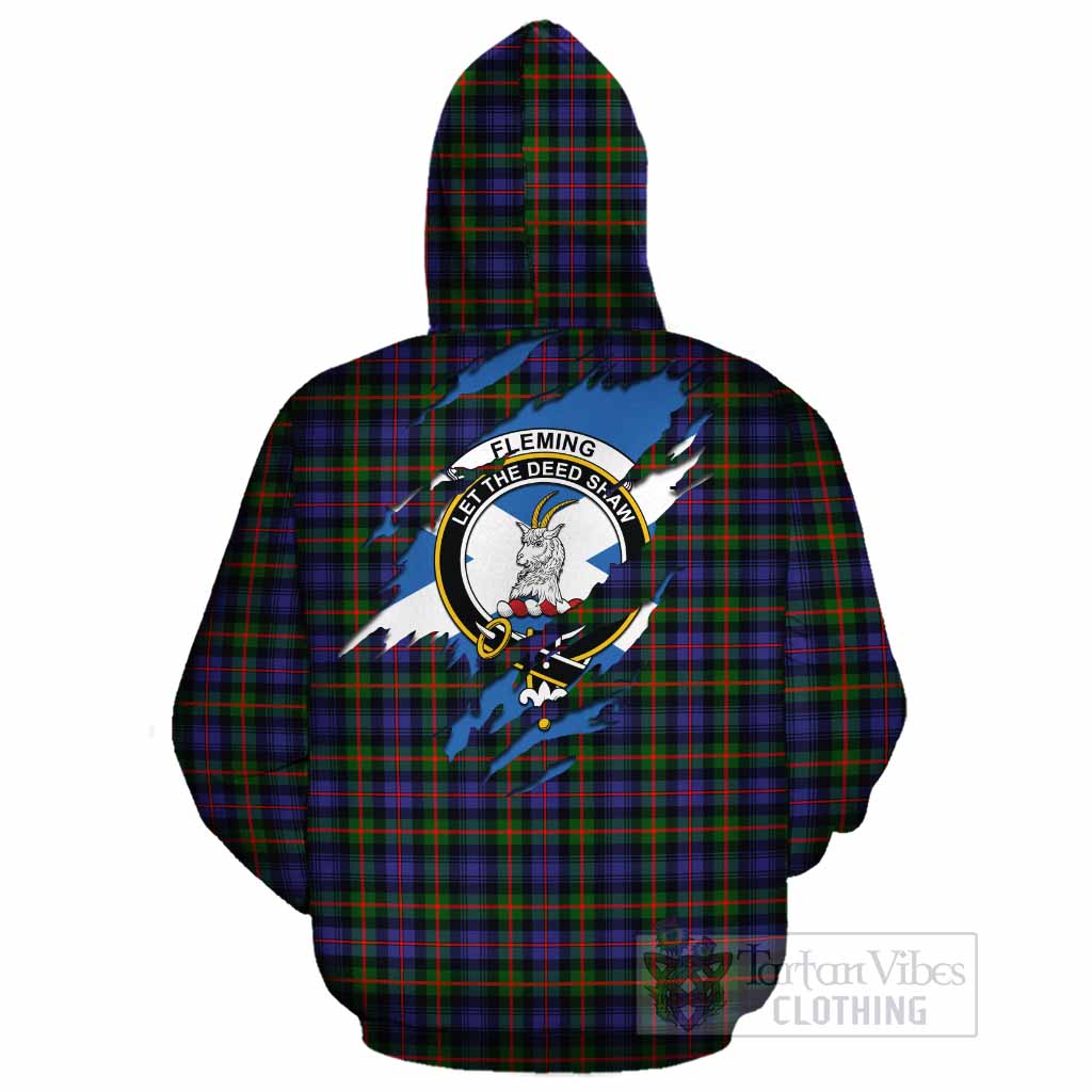 Fleming Clan Crest In Me Tartan Cotton Hoodie Scotland Flag Style