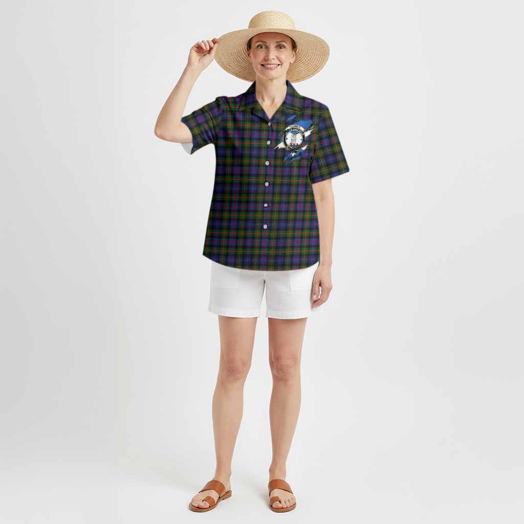 Fleming Clan Crest In Me Tartan Hawaiian Shirt Scotland Flag Style