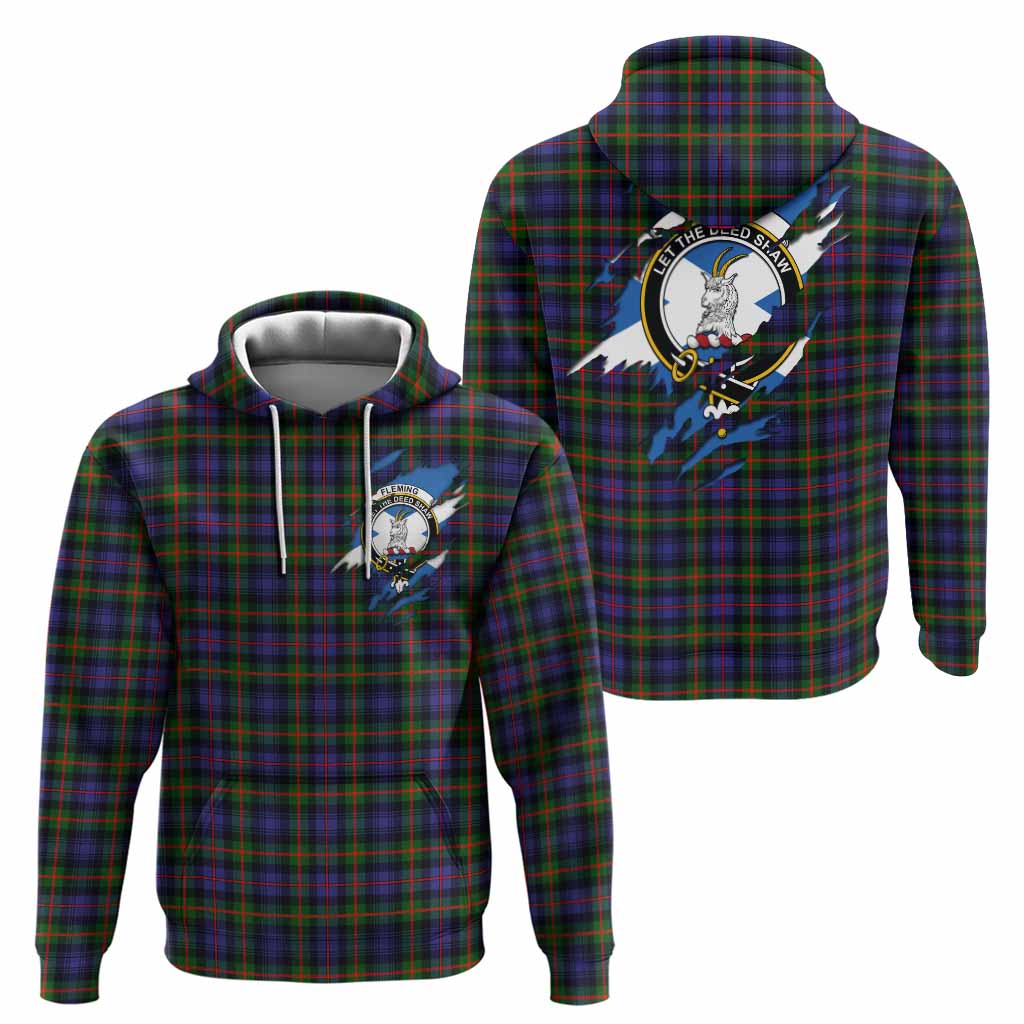 Fleming Clan Crest In Me Tartan Hoodie Scotland Flag Style