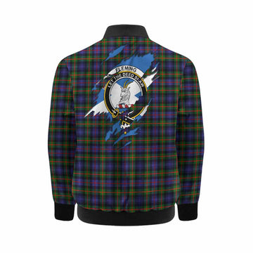 Fleming Clan Crest In Me Tartan Kid Bomber Jacket Scotland Flag Style