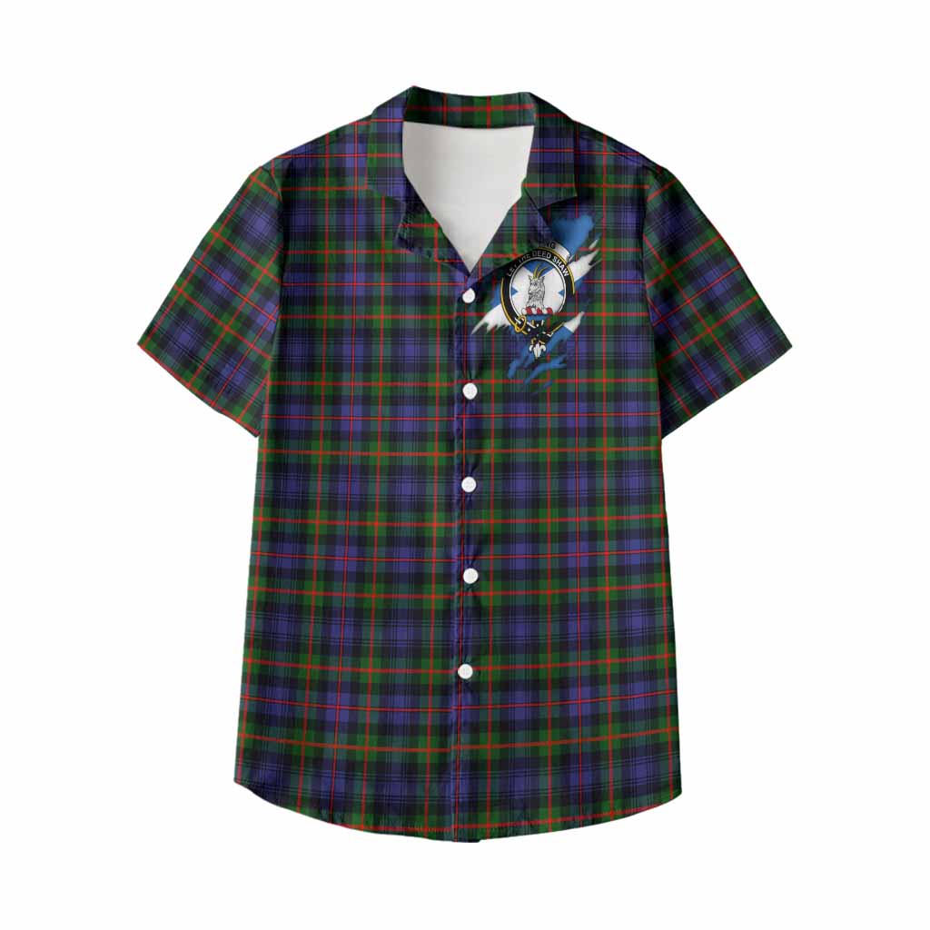 Fleming Clan Crest In Me Tartan Kid Hawaiian Shirt Scotland Flag Style