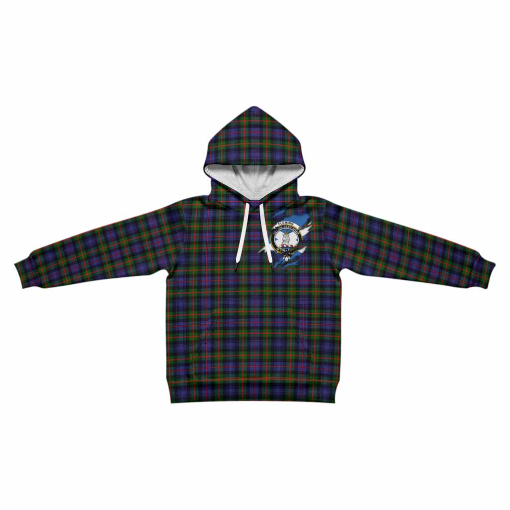Fleming Clan Crest In Me Tartan Kid Hoodie Scotland Flag Style