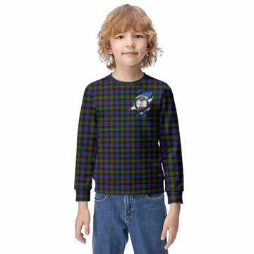 Fleming Clan Crest In Me Tartan Kid Knitted Sweatshirt Scotland Flag Style