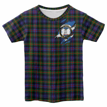 Fleming Clan Crest In Me Tartan Kid T-shirt Scotland Flag Style