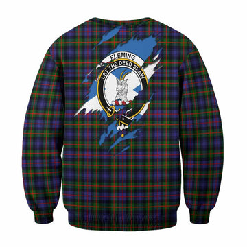 Fleming Clan Crest In Me Tartan Sweatshirt Scotland Flag Style