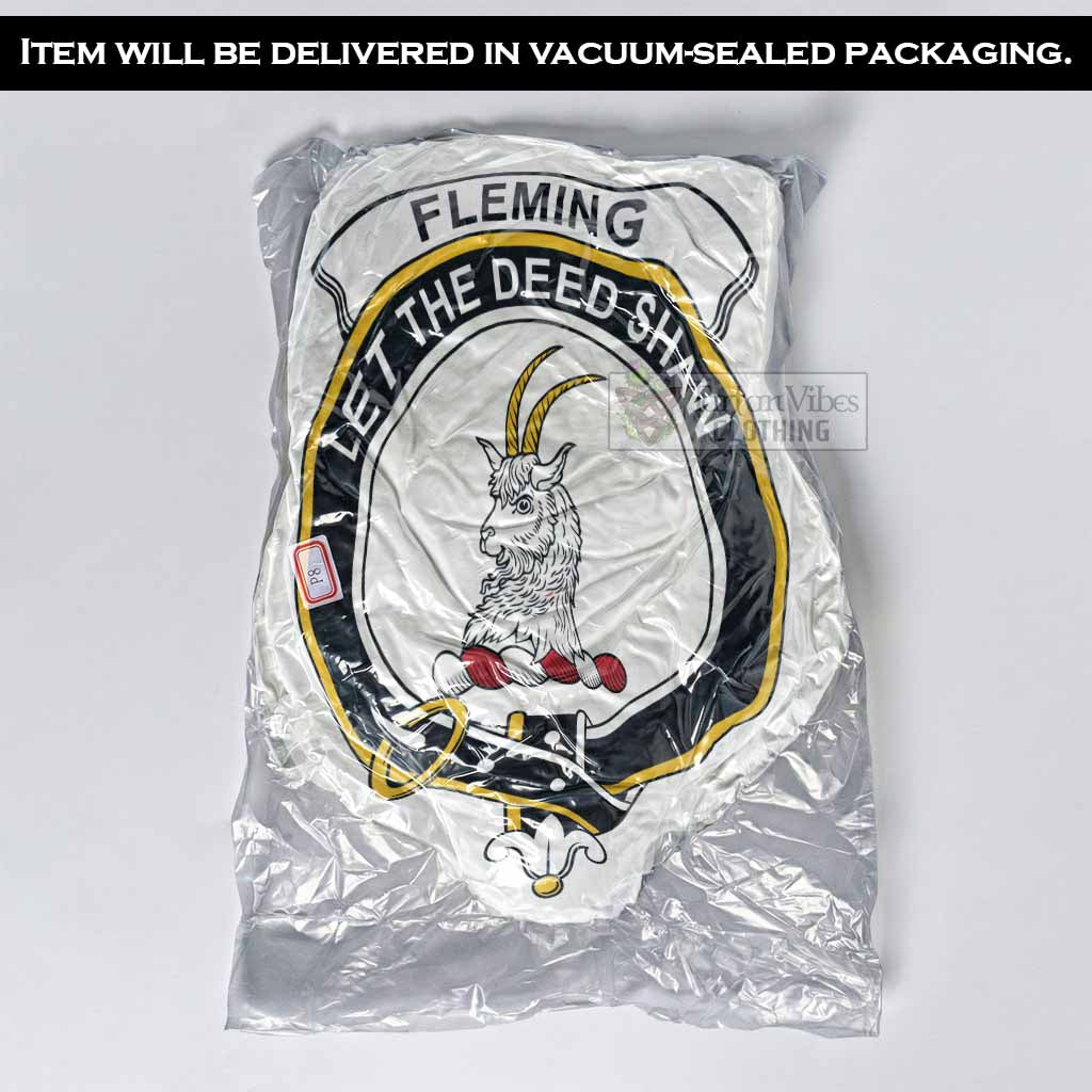 Fleming Clan Crest Shaped Throw Pillow, Scottish Clan Badge Decorative Pillow - Tartan Vibes Clothing