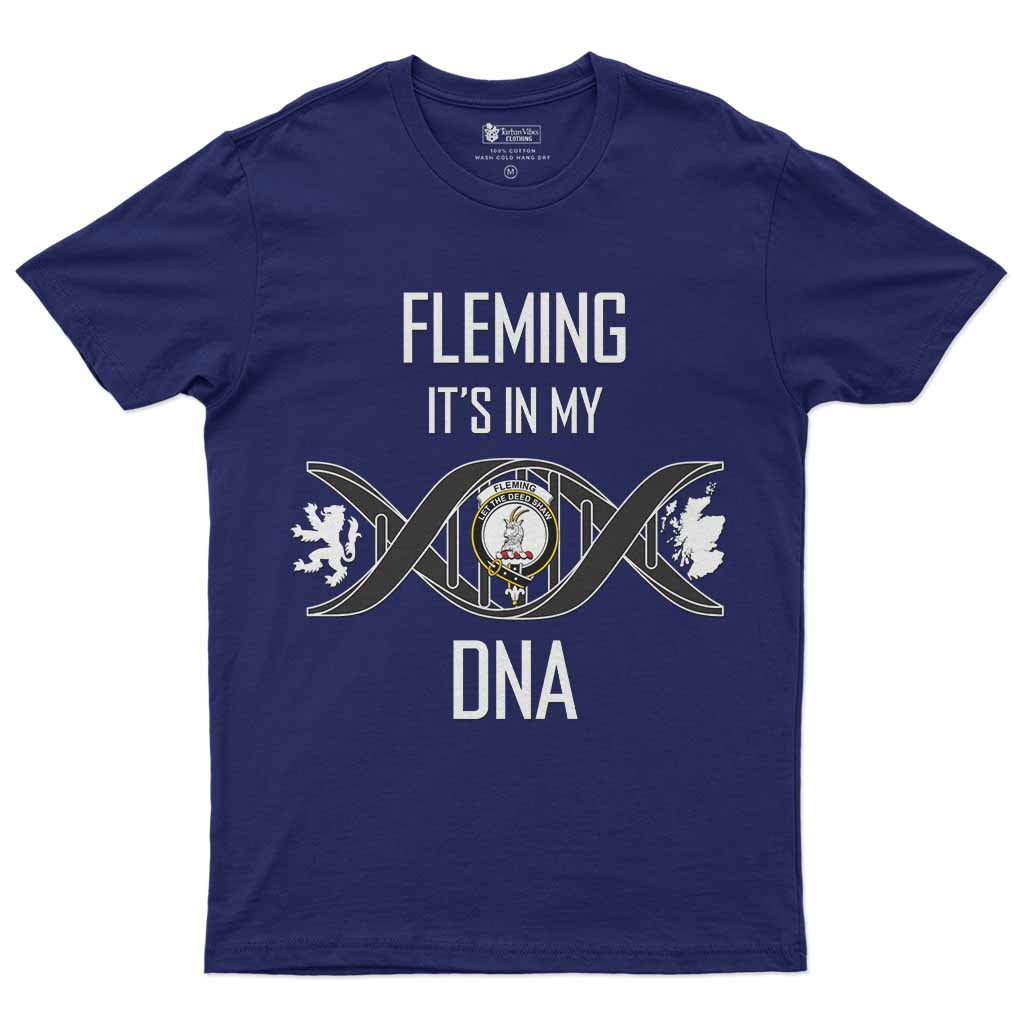 Fleming Clan DNA Men's T-Shirt Navy - Tartan Vibes Clothing