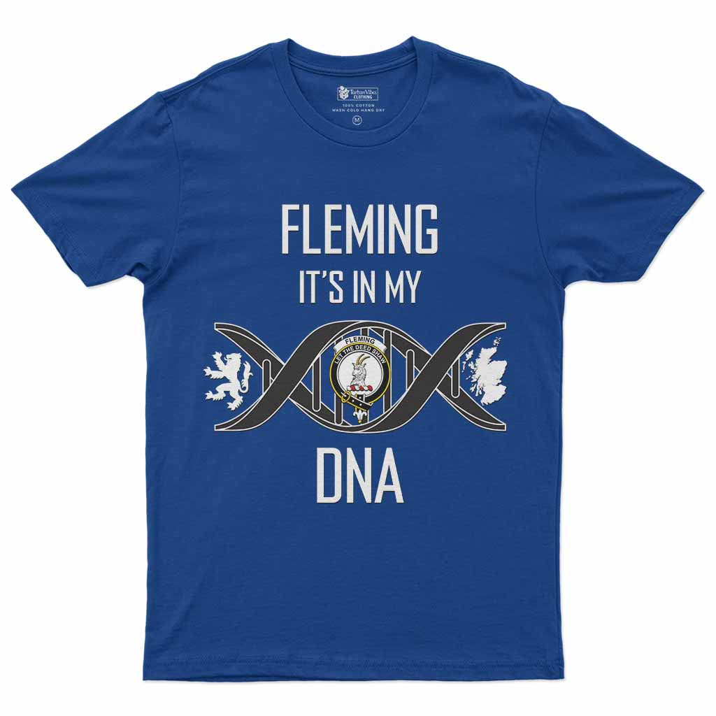Fleming Clan DNA Men's T-Shirt Royal Blue - Tartan Vibes Clothing