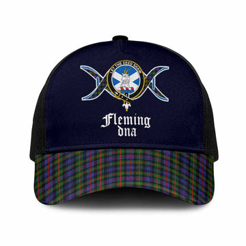 Fleming Clan DNA Tartan Mesh Trucker Cap One Size (Adjustable) Black - Tartan Vibes Clothing