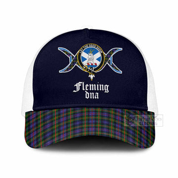 Fleming Clan DNA Tartan Mesh Trucker Cap One Size (Adjustable) White - Tartan Vibes Clothing