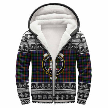 Fleming Clan Tartan Christmas Fleece Hoodie with Family Crest