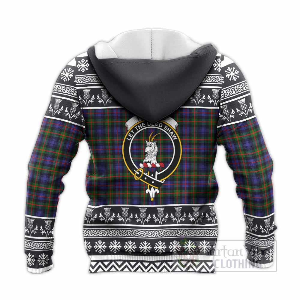 Fleming Clan Tartan Christmas Knitted Hoodie with Family Crest - Tartan Vibes Clothing