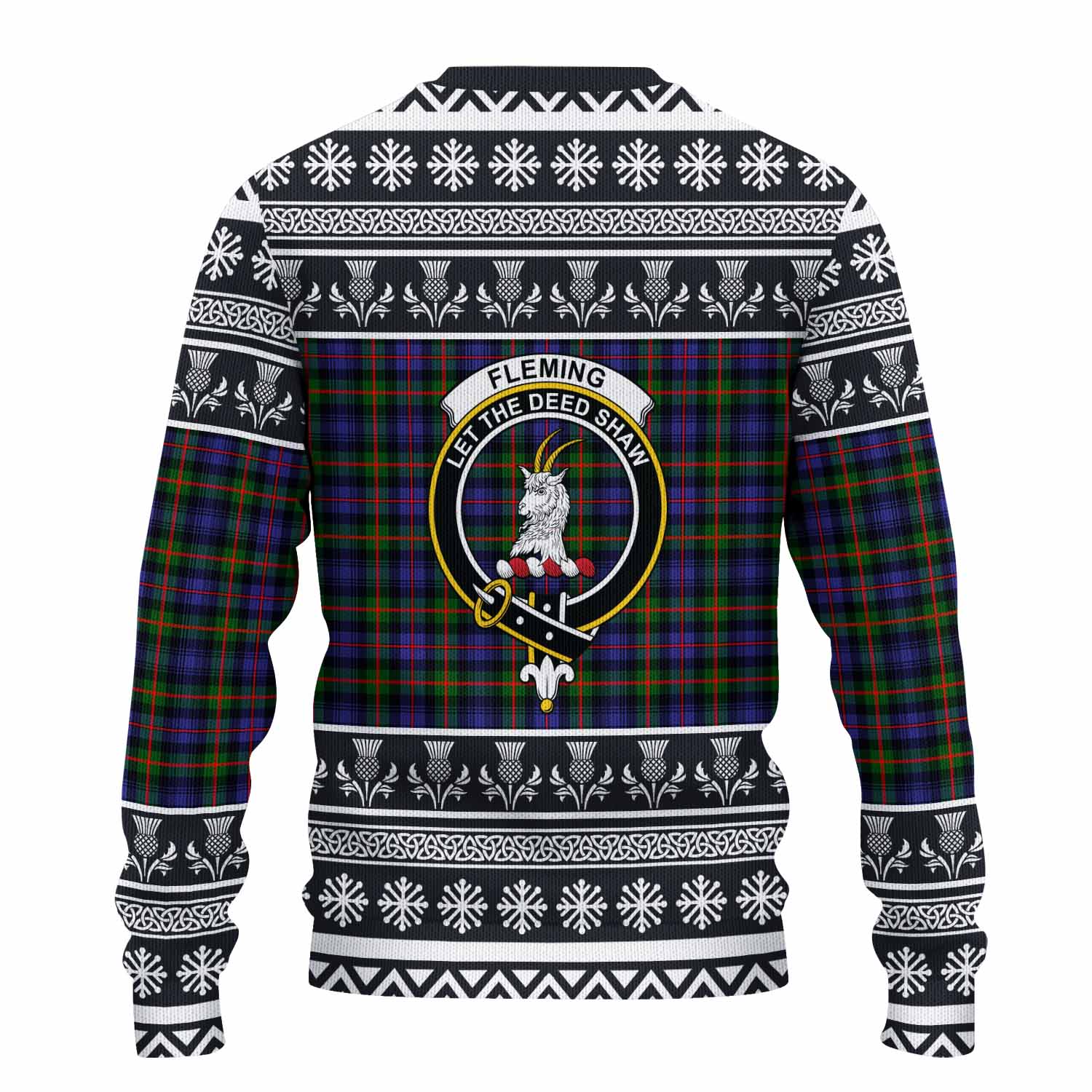 Fleming Clan Tartan Christmas Ugly Sweater with Family Crest - Tartan Vibes Clothing