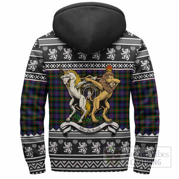 Fleming Clan Tartan Crest Christmas Fleece Hoodie Coat of Arms Funny Style