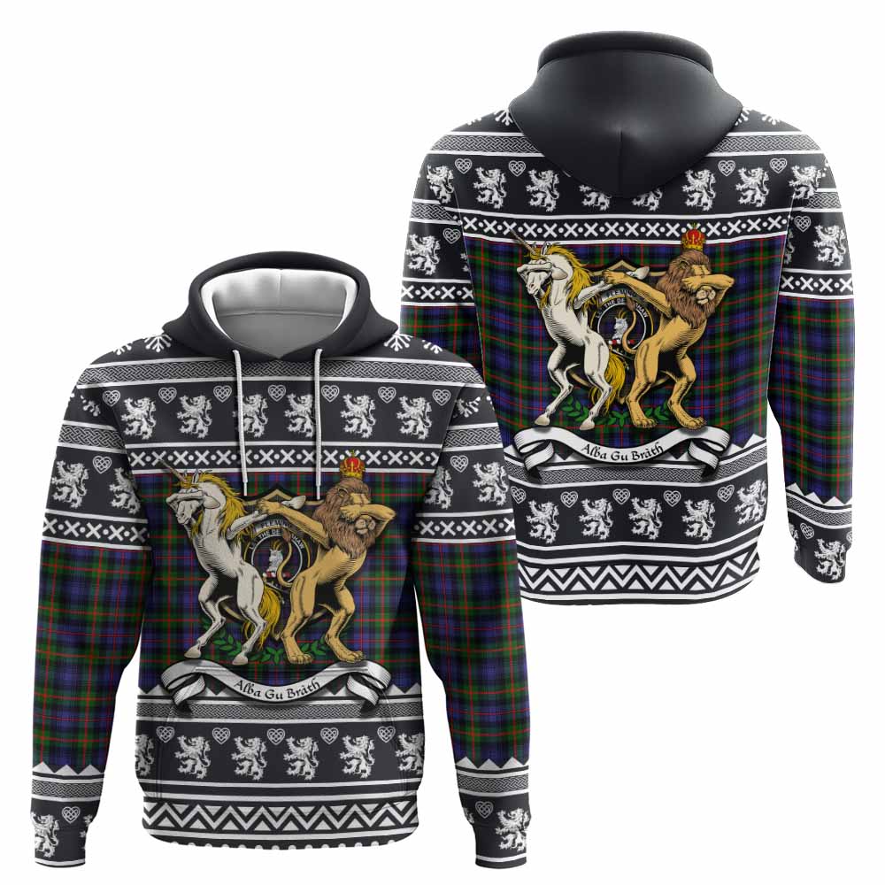 Fleming Clan Tartan Crest Christmas Hoodie Coat of Arms Funny Style - Tartan Vibes Clothing