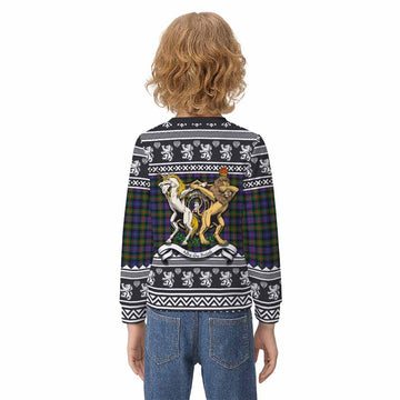 Fleming Clan Tartan Crest Christmas Kid Ugly Sweatshirt Coat of Arms Funny Style
