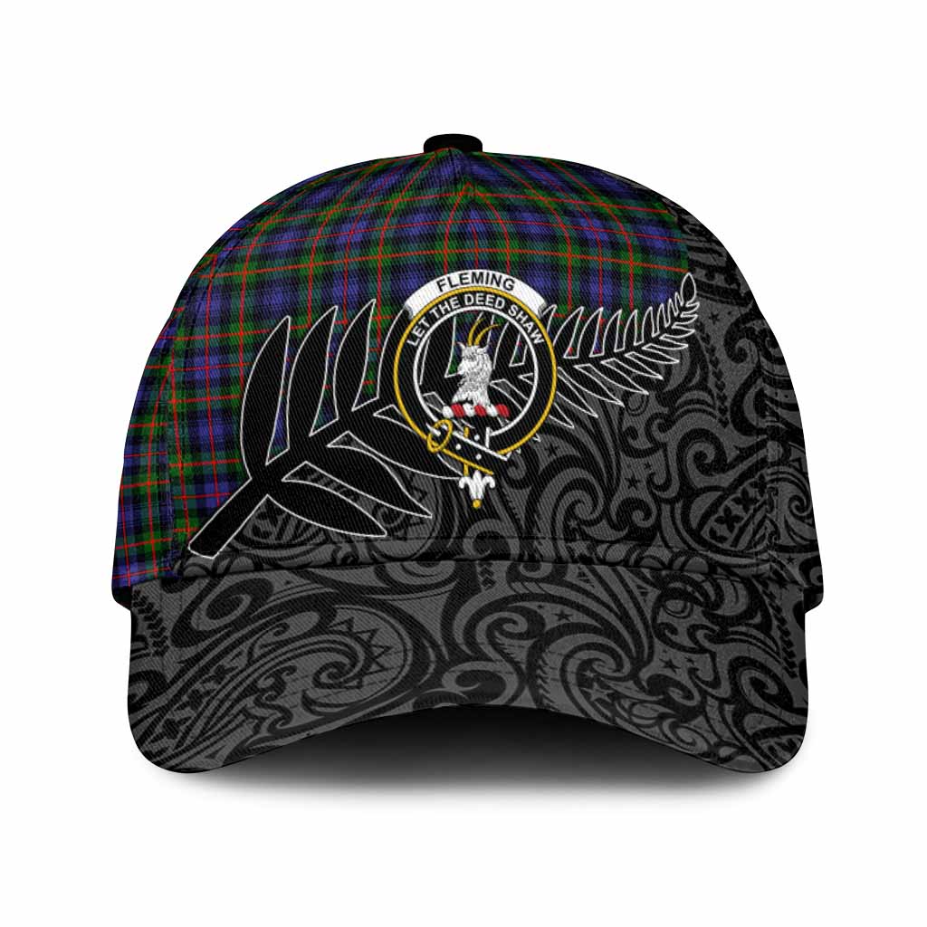 Fleming Crest Tartan Classic Cap with New Zealand Silver Fern Half Style