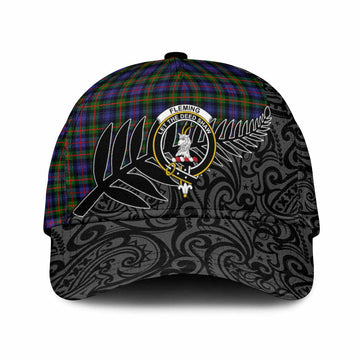 Fleming Crest Tartan Classic Cap with New Zealand Silver Fern Half Style