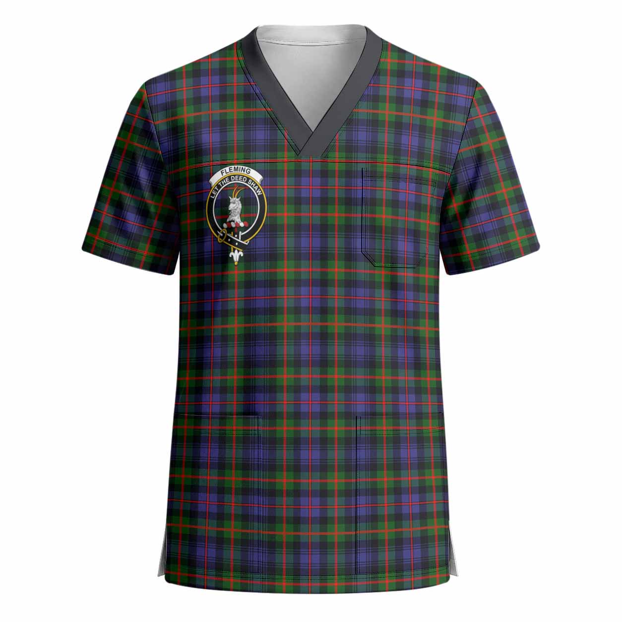 Fleming Crest Tartan Scrub Top - Tartan Vibes Clothing