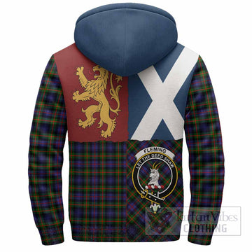 Fleming Crest Tartan Sherpa Hoodie with Lion Rampant Saltire Style