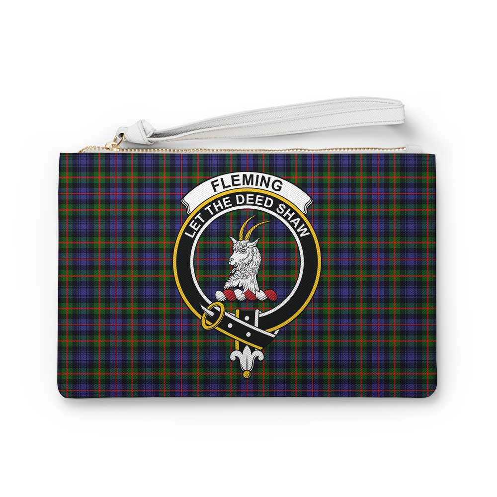 Tartan Vibes Clothing Fleming Family Crest Tartan Clutch Bag