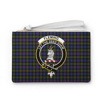 Tartan Vibes Clothing Fleming Family Crest Tartan Clutch Bag