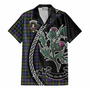 Fleming Family Crest Tartan Cotton Hawaiian Shirt Alba Thistle Inspired