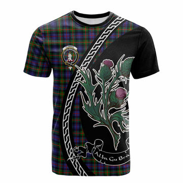 Fleming Family Crest Tartan Cotton T-shirt Alba Thistle Inspired