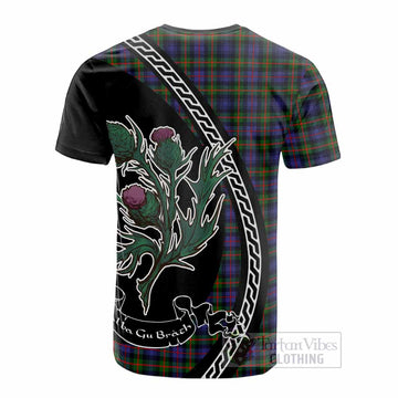 Fleming Family Crest Tartan Cotton T-shirt Alba Thistle Inspired