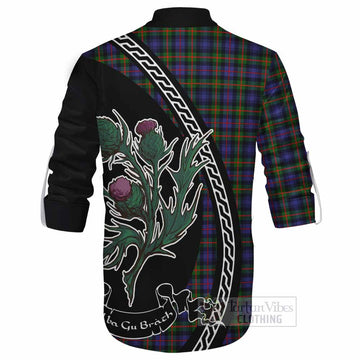 Fleming Family Crest Tartan Ghillie Shirt Alba Thistle Inspired