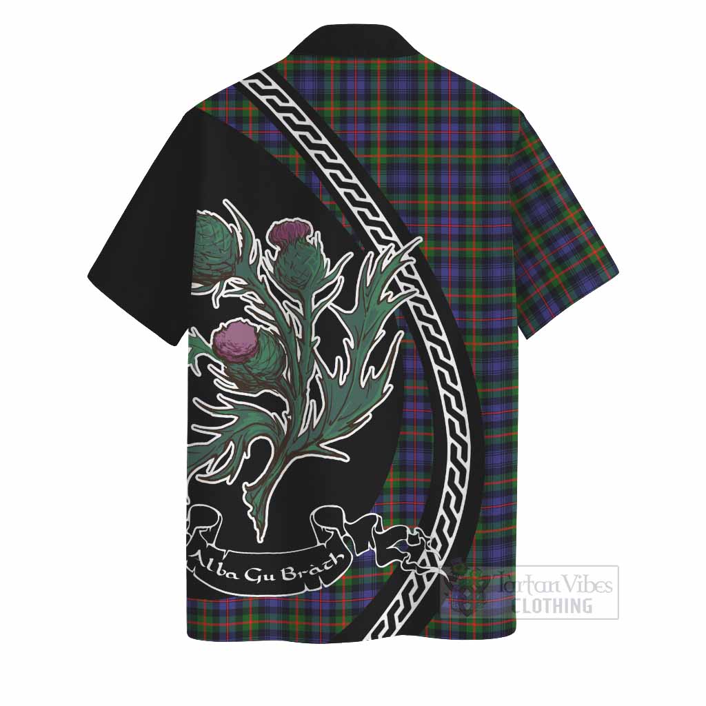 Fleming Family Crest Tartan Hawaiian Shirt Alba Thistle Inspired - Tartan Vibes Clothing