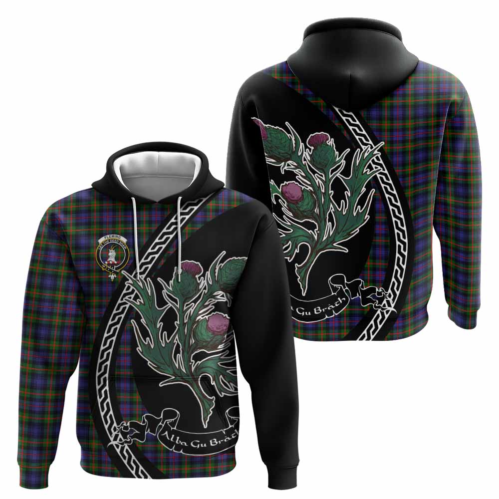 Fleming Family Crest Tartan Hoodie Alba Thistle Inspired - Tartan Vibes Clothing