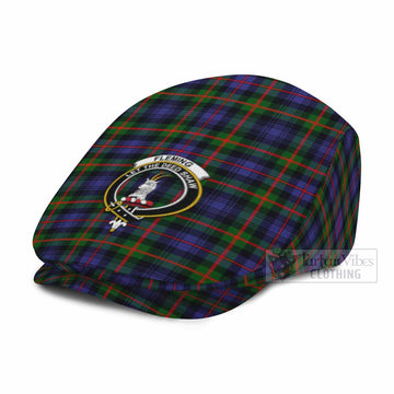 Fleming Family Crest Tartan Jeff Cap, Tartan Flat Cap