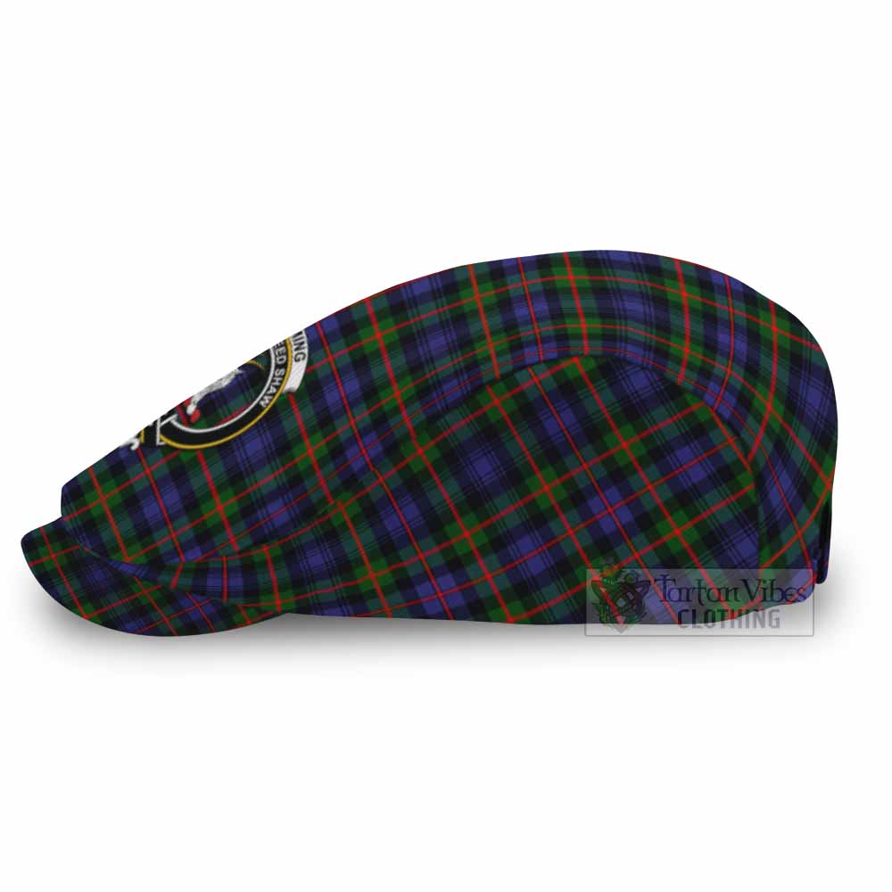 Fleming Family Crest Tartan Jeff Cap, Tartan Flat Cap