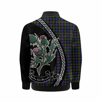 Fleming Family Crest Tartan Kid Bomber Jacket Alba Thistle Inspired