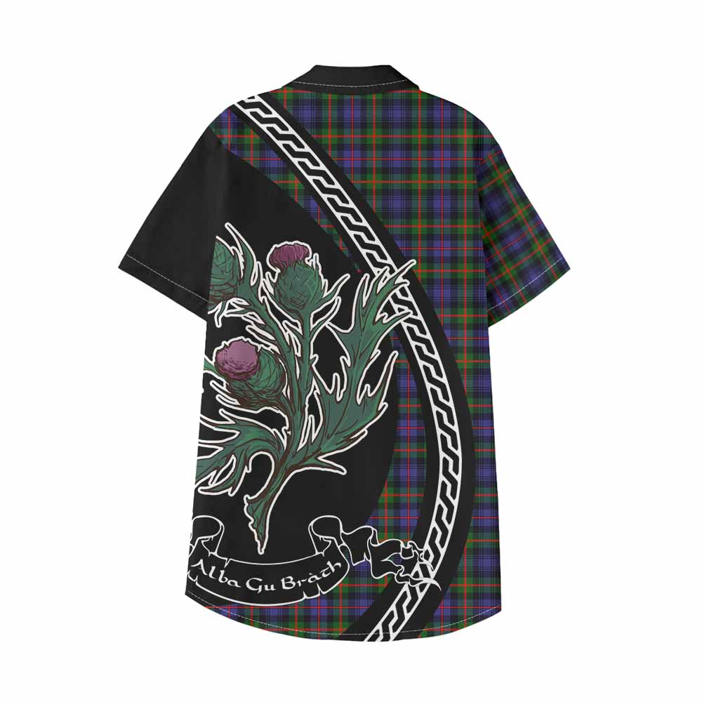 Fleming Family Crest Tartan Kid Hawaiian Shirt Alba Thistle Inspired - Tartan Vibes Clothing