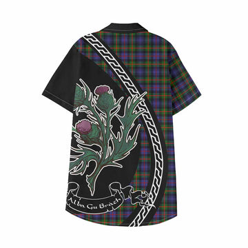 Fleming Family Crest Tartan Kid Hawaiian Shirt Alba Thistle Inspired