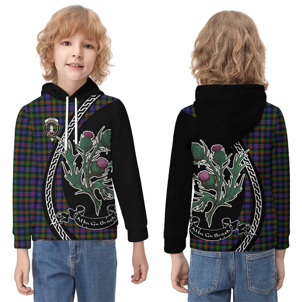 Fleming Family Crest Tartan Kid Hoodie Alba Thistle Inspired - Tartan Vibes Clothing