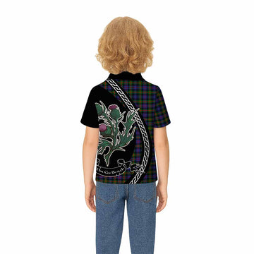 Fleming Family Crest Tartan Kid Polo Shirt Alba Thistle Inspired