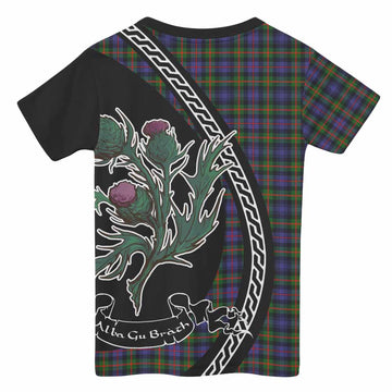 Fleming Family Crest Tartan Kid T-shirt Alba Thistle Inspired