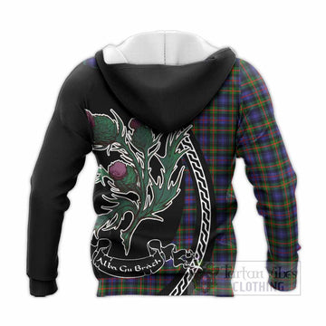 Fleming Family Crest Tartan Knitted Hoodie Alba Thistle Inspired