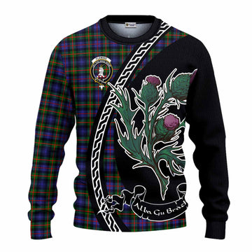 Fleming Family Crest Tartan Knitted Sweater Alba Thistle Inspired
